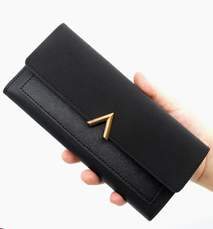 Portefeuille Femme Long Cuir PU Perles - Porte-Monnaie Carte Clutch Mini Fermoir Rouge
