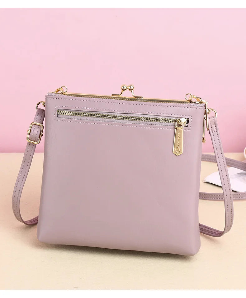 Sac à Bandoulière Femme Cuir PU - Pochette Porte-Cartes Crossbody Voyage