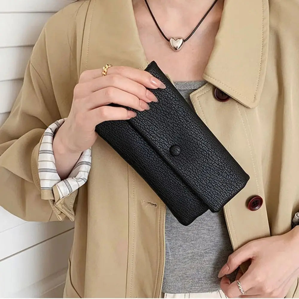 Portefeuille Long Femme Enveloppe Cuir PU - Clutch Fermeture Éclair Multi-Fonctions