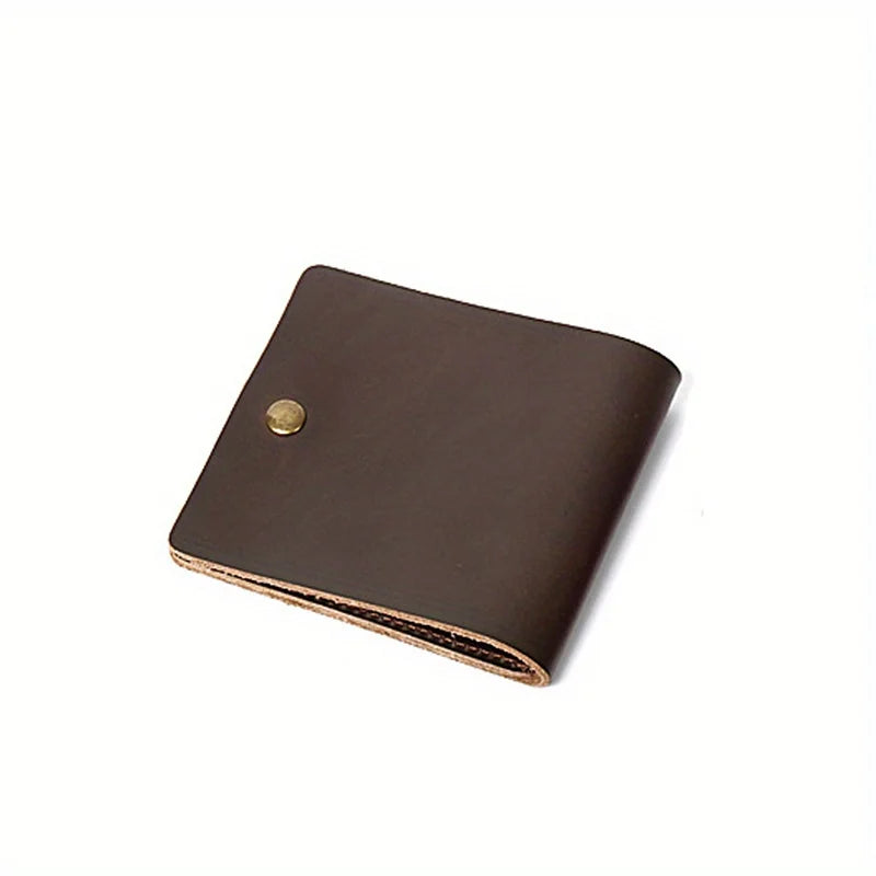 Portefeuille Cuir Minimaliste Bifold - Porte-Carte Rétro Homme Femme