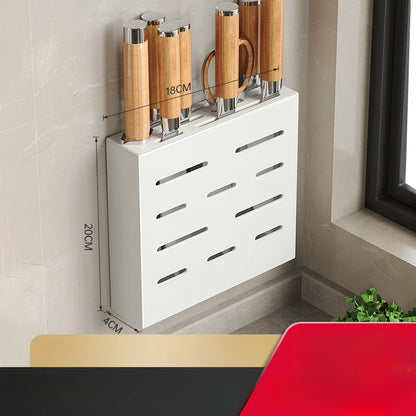 Porte-Couteaux Mural de Cuisine - Rangement Sans Perçage en Acier au Carbone