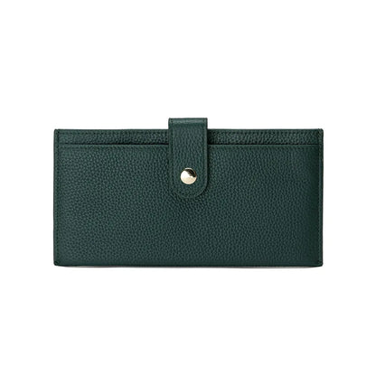 Portefeuille Femme Cuir Luxe 6 Emplacements Cartes Slim - Porte-Monnaie Zippé Détachable Externe Noir