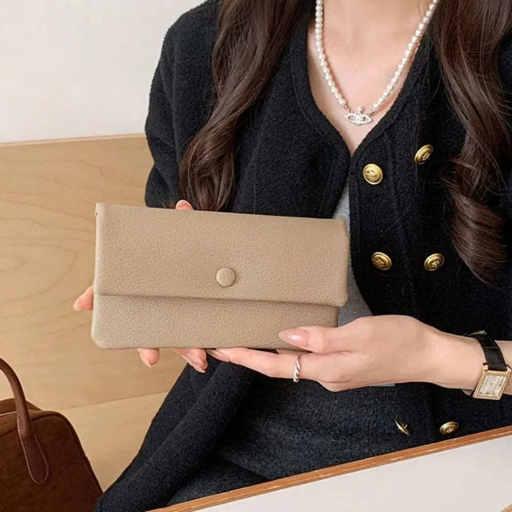 Portefeuille Long Femme Enveloppe Cuir PU - Clutch Fermeture Éclair Multi-Fonctions