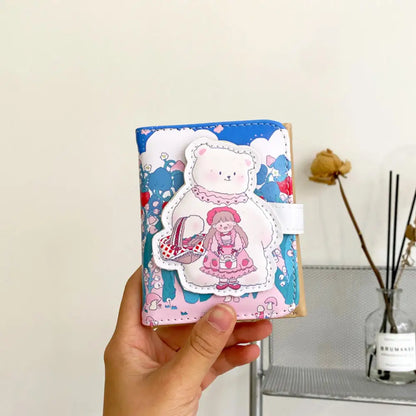 Portefeuille Femme Court Ourson Kawaii - Porte-Monnaie Cartoon Mignon Trifold Porte-Carte Étudiant
