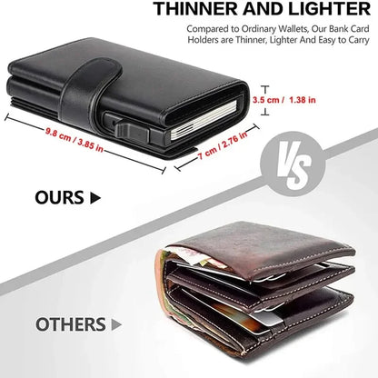 Portefeuille Homme RFID Cuir Microfibre - Porte-Cartes Trifold Slim