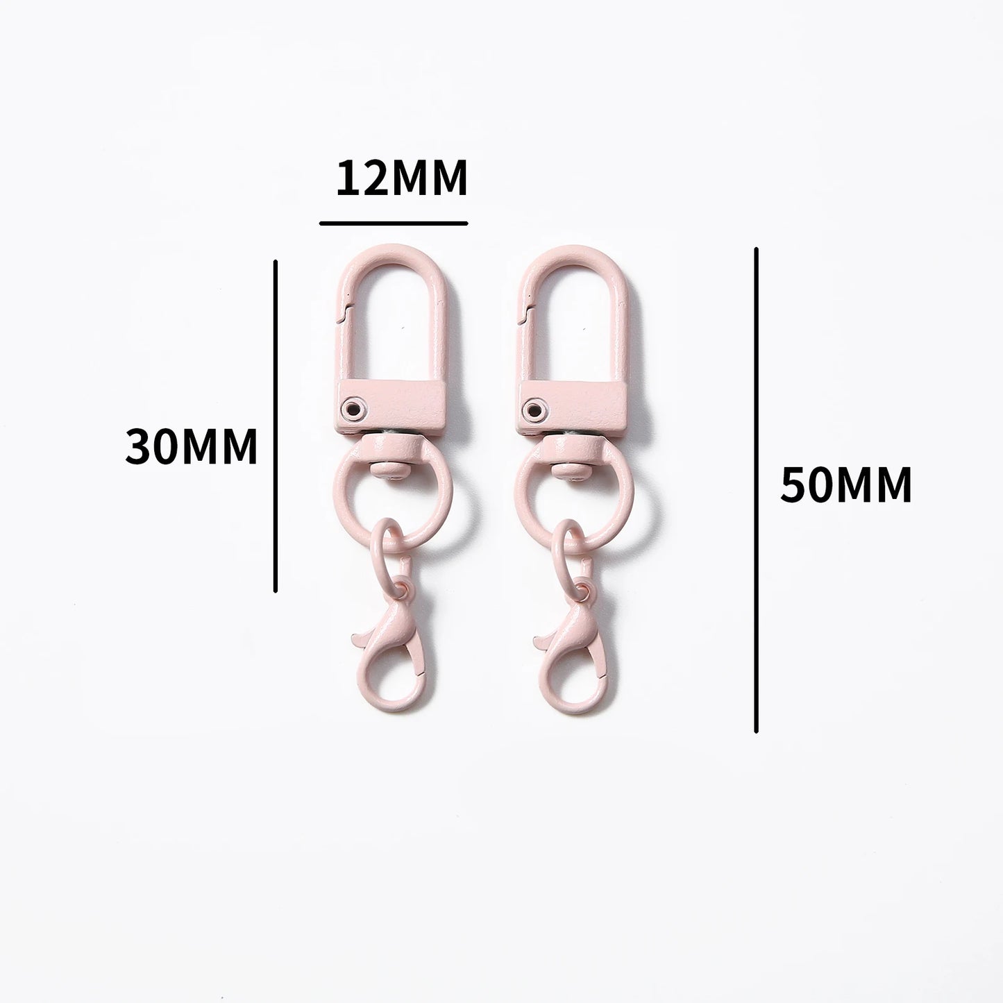 Mousquetons Métalliques Colorés – Lot de 10, 50 ou 100 pcs