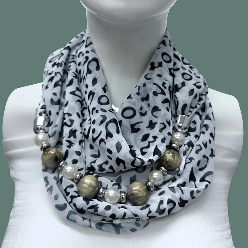 Foulard Collier Mousseline Multicolore Femme - Bijou Statement Neckerchief Bohème Hijab