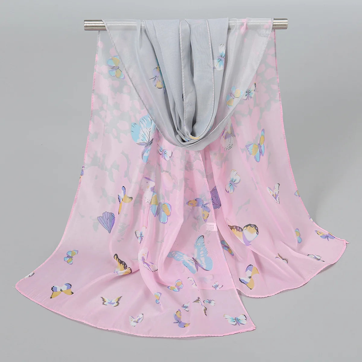 Foulard Soie Mousseline Luxe Femme - Écharpe Tête Plage Bandana Hijab Été