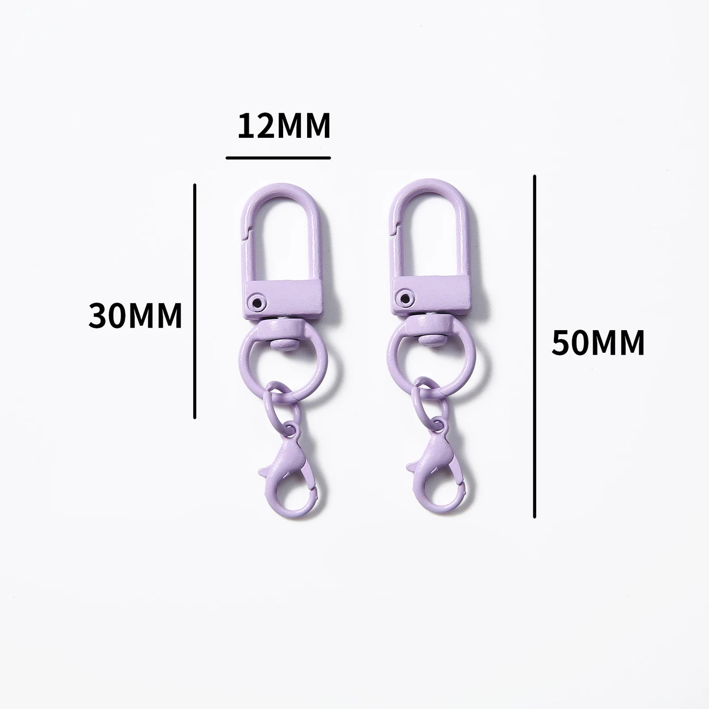 Mousquetons Métalliques Colorés – Lot de 10, 50 ou 100 pcs