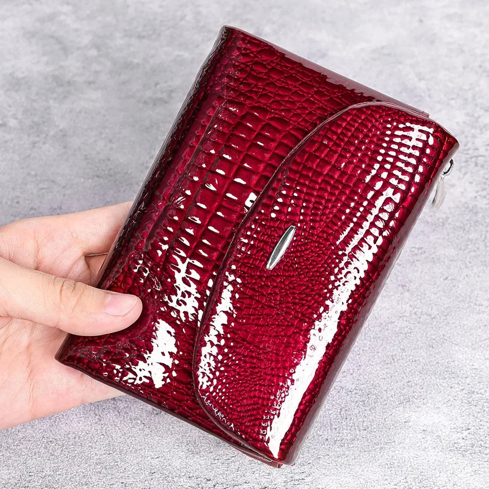 Portefeuille Femme Luxe Clip Cuir - Clutch Soirée Designer Porte-Cartes Crédit