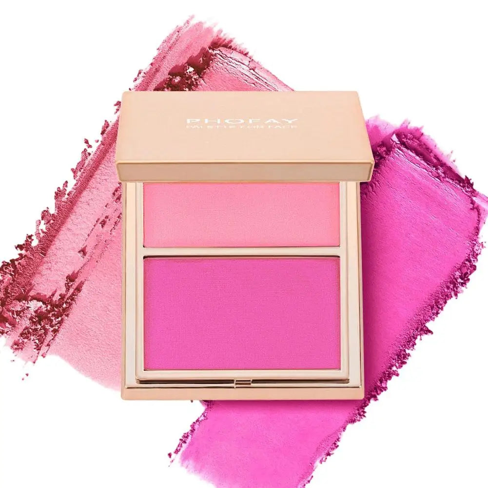 Palette Blush Contour Mat Naturel - Double Couleur Haute Pigmentation Longue Tenue Visage Sculpté Beauté