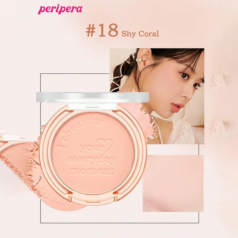Blush K-Beauty Calm Pink - Poudre Mate Fine Joues Longue Tenue Non-Cakey Maquillage Nude Coréen