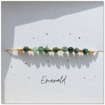 Bracelet Pierres Naturelles Ajustable – Perles 3mm Améthyste Grenat