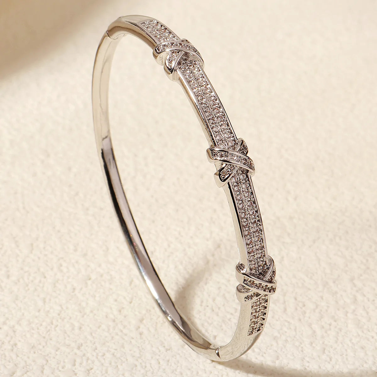 Bracelet Cuivre & Zirconia Femme – Élégance Minimaliste Style Européen