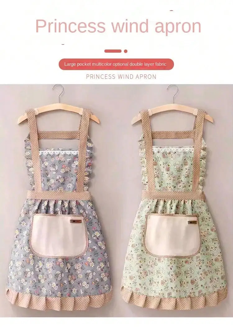 Tablier de Cuisine en Toile avec Motif Floral - Résistant aux Taches et à l'Huile