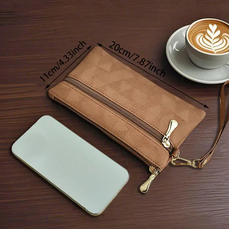 Portefeuille Long Femme Grande Capacité - Pochette Zip avec Compartiment Téléphone