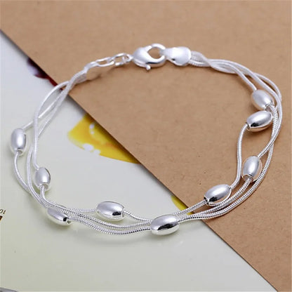 Bracelet Chaîne Argent Sterling 925 — Élégant et Minimaliste, 20 Coloris
