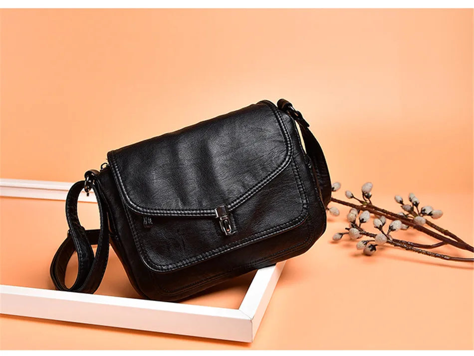 Sac à Bandoulière Femme Vintage Cuir Souple - Petit Sac Crossbody Designer Luxe