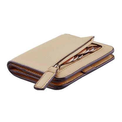 Portefeuille Femme RFID Bifold Compact Cuir - Mini Porte-Monnaie avec Fenêtre ID
