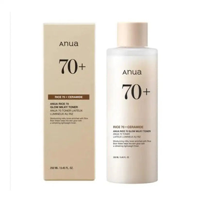 Toner Laiteux Anua Rice 70 Glow - 70% Eau de Riz Céramide Hydratant Éclaircissant Nettoyant Profond K-Beauty