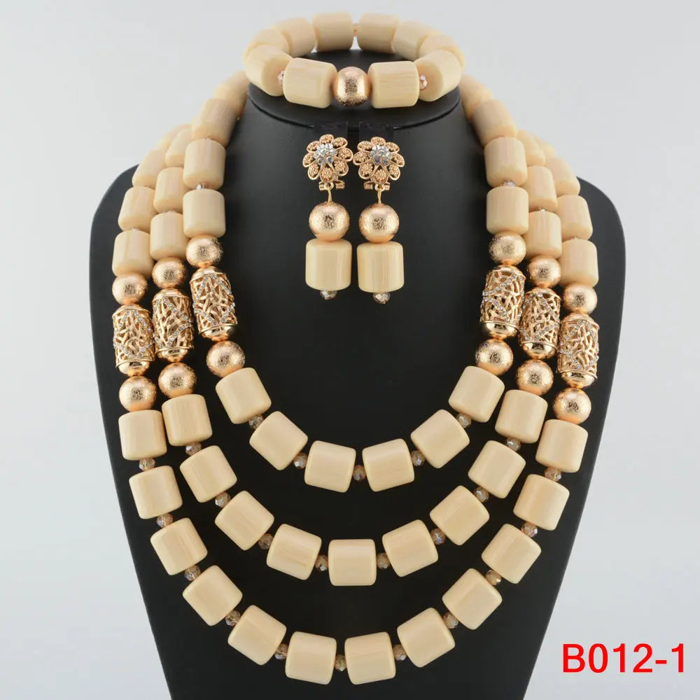 Ensemble Bijoux Perles Cristal Africain – Parure Mariée Luxe