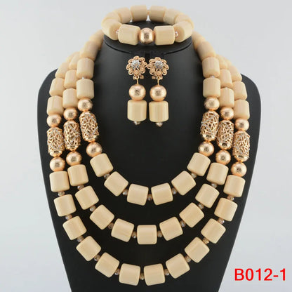 Ensemble Bijoux Perles Cristal Africain – Parure Mariée Luxe