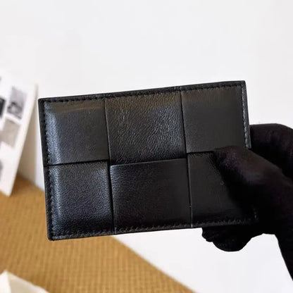 Portefeuille Femme Bifold Cuir Véritable Tissé - Petit Porte-Monnaie Zip Design