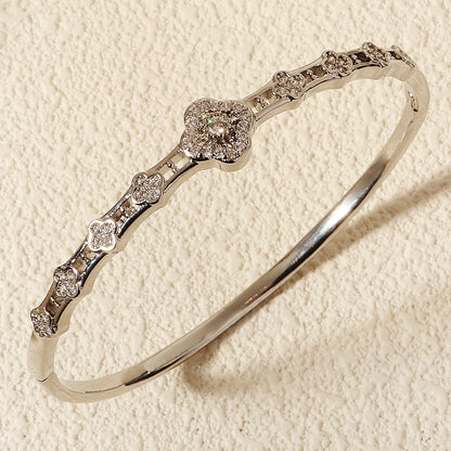 Bracelet Cuivre & Zirconia Femme – Élégance Minimaliste Style Européen