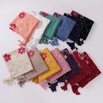 Hijab Imprimé Aquarelle Premium - Voile Femme Doux et Léger