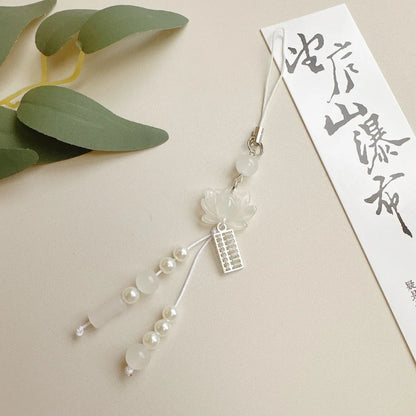 Porte-Clés Lotus Perles Fait Main – Charm Chinois Ethnique Unisexe