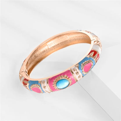 Bracelet Jonc Émail Cloisonné - Design Bohème Hawaï Inde Afrique