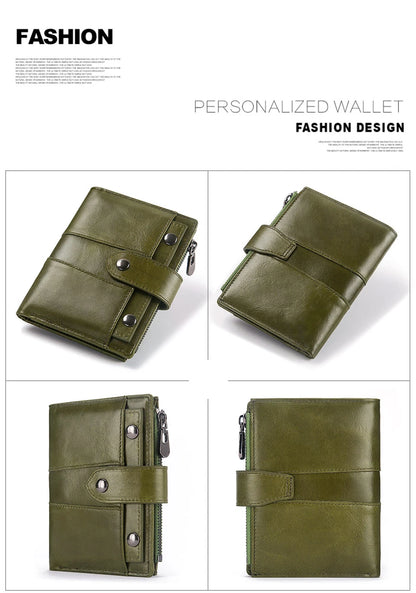 Portefeuille Femme Cuir Véritable RFID - Pochette Court avec Fenêtre ID