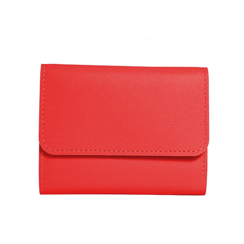 Portefeuille Femme Compact Rose - Mini Porte-Monnaie Cuir PU avec Fermoir et Compartiment Pièces