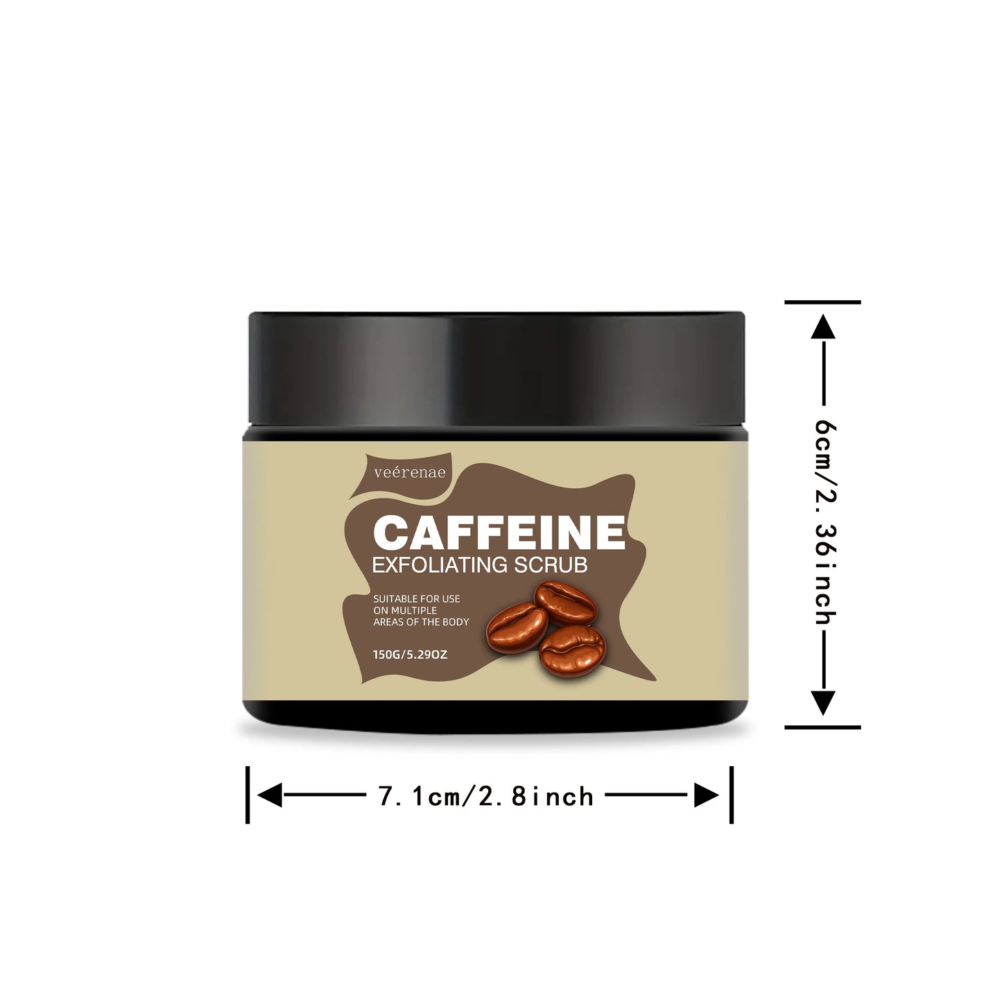 Gommage Exfoliant Caféine 100g - Texture Crème Glacée Léger Non-Collant Pores Cadeau Tous Types Peau