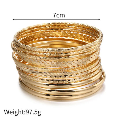 Lot de 12 Bracelets Bohèmes Multi-Rangs - Set Cristaux Géométriques Rock