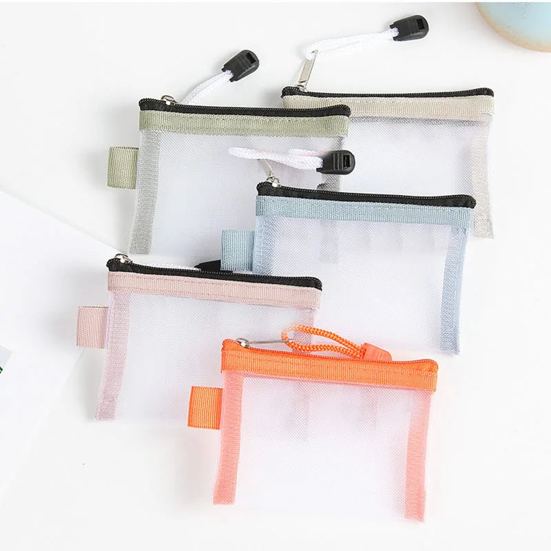 Porte-Monnaie Filet Transparent Zippé – Pochette Carte & Clés