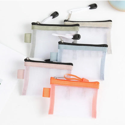 Porte-Monnaie Filet Transparent Zippé – Pochette Carte & Clés