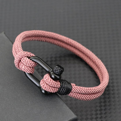 Bracelet en Corde Tressée Double Couche Fait Main - Style Milan 4mm pour Homme