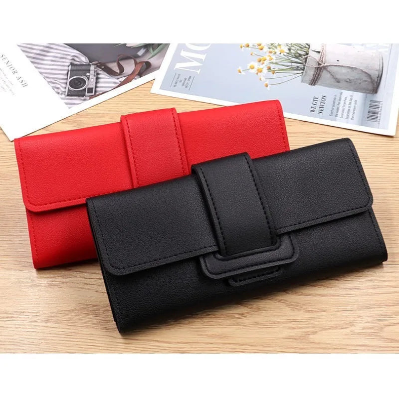 Portefeuille Long Femme Cuir PU Grande Capacité - Porte-Cartes Multi-Positions Fashion