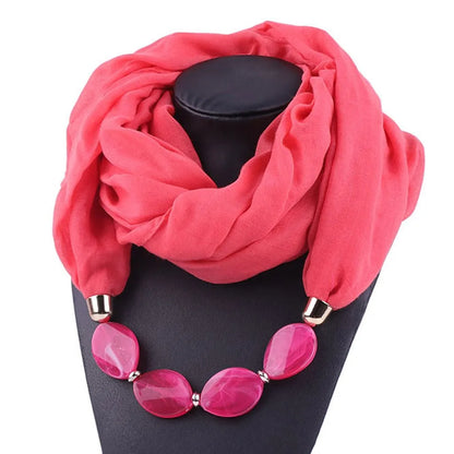 Foulard Collier Ethnique Coton Lin - Accessoire Mode Pendentif Doux