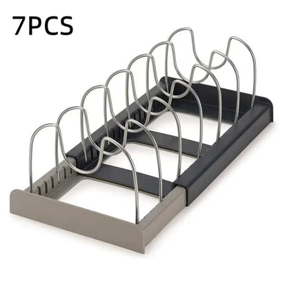 Organisateur Extensible pour Casseroles et Poêles - Rangement Ajustable en Acier Inoxydable