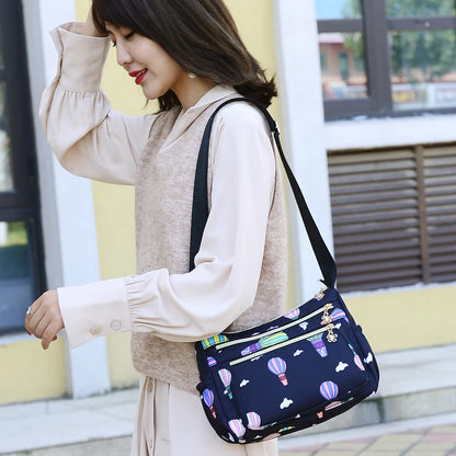 Sac Bandoulière Femme Multi-Poches Nylon - Crossbody Imperméable Tendance
