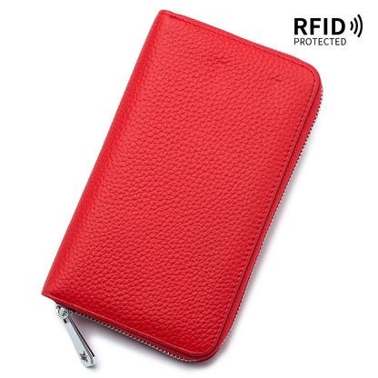 Portefeuille Femme Long Cuir Passeport Organisateur - Porte-Monnaie Clutch Bag Grande Capacité Rose