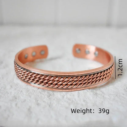 Bracelet Cuivre Pur 99,99% Magnétique – Soulagement Arthrite Unisexe