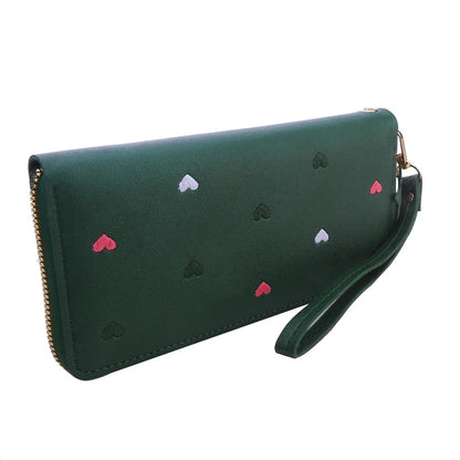 Portefeuille Long Femme Cœur Amour Luxe - Porte-Cartes Téléphone Clutch Fille