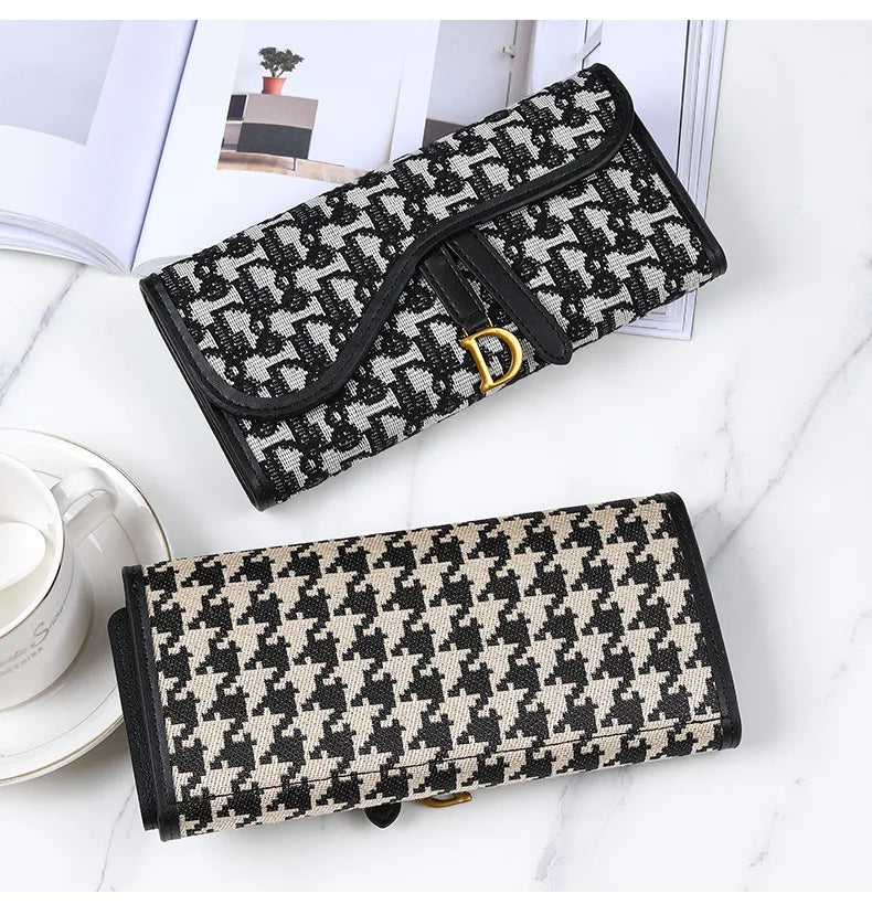 Portefeuille Femme Long Rétro Grande Capacité - Boucle D Multi-Cartes Trifold Sac Main Multifonction