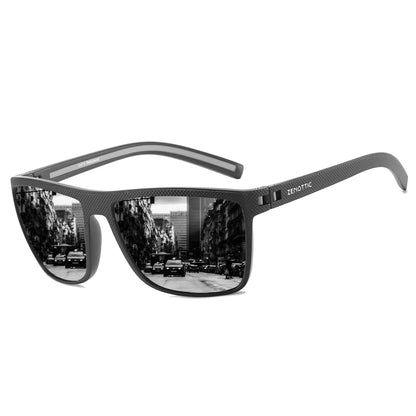 ZENOTTIC Lunettes de Soleil Polarisées Carrées — TR-90 Léger, UV400, Unisexe