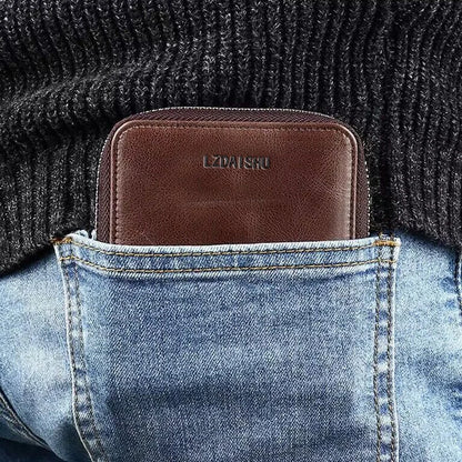 Portefeuille Homme Femme Cuir PU Compact - Porte-Cartes Poche Khaki Unisexe