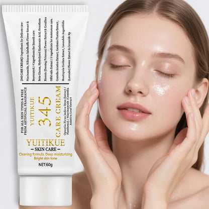 Crème Soin 345 Care 60g - Hydratante Raffermissante Lissante Légère Non-Grasse Sans Parfum Tous Types Peau