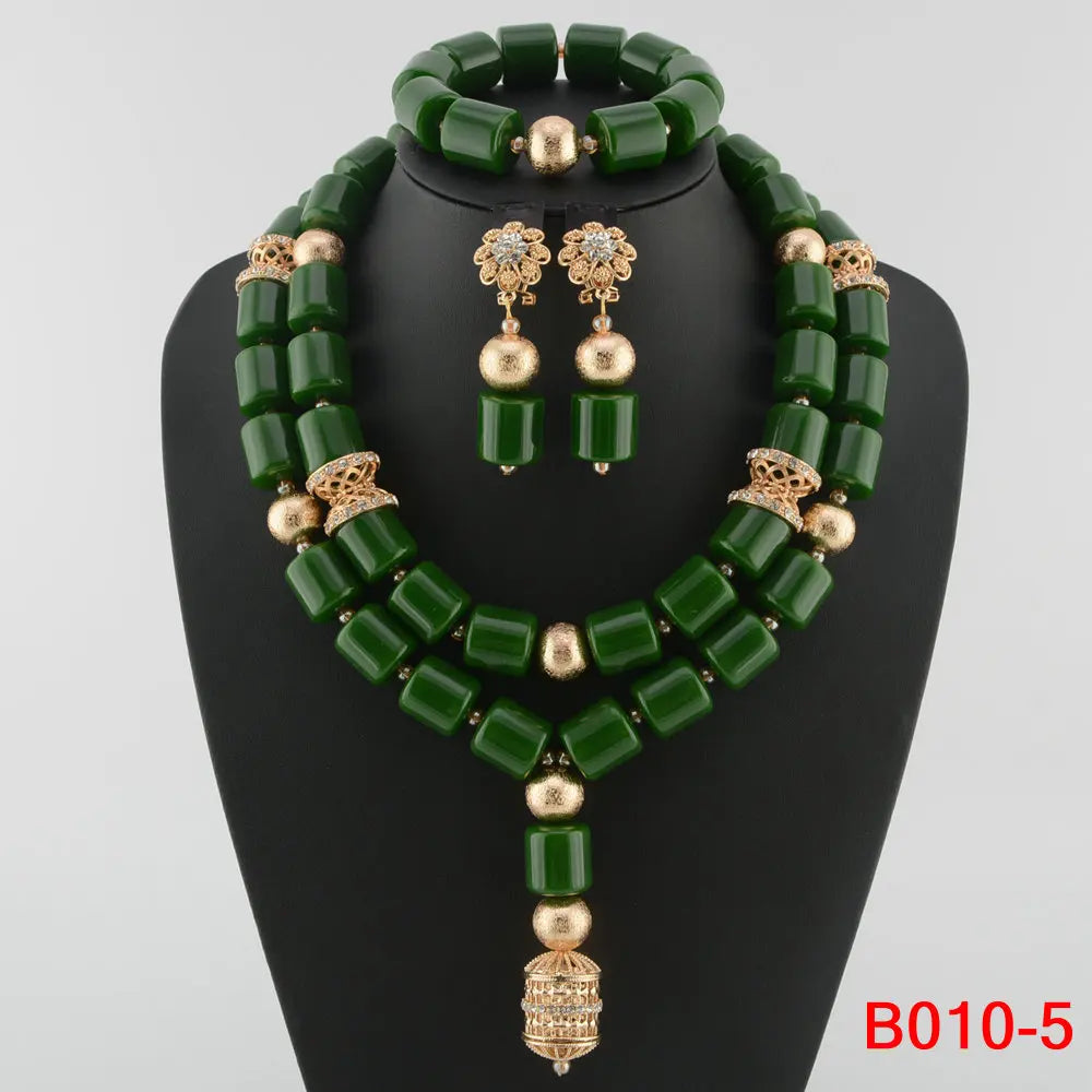 Ensemble Bijoux Perles Cristal Africain – Parure Mariée Luxe